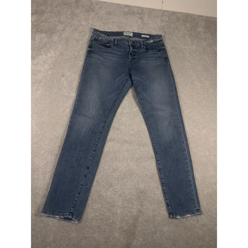 FRAME Le Garcon Light Wash Boyfriend Jeans Tapered‎ Straight Leg Size 29